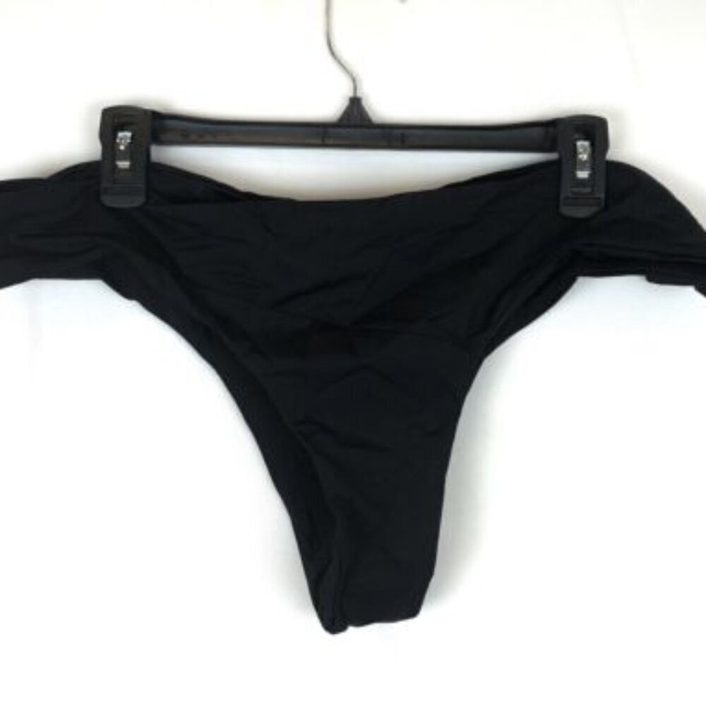 Volcom Women’s Simply Seamless Black Cheeky Bikini Bottom, Size 18